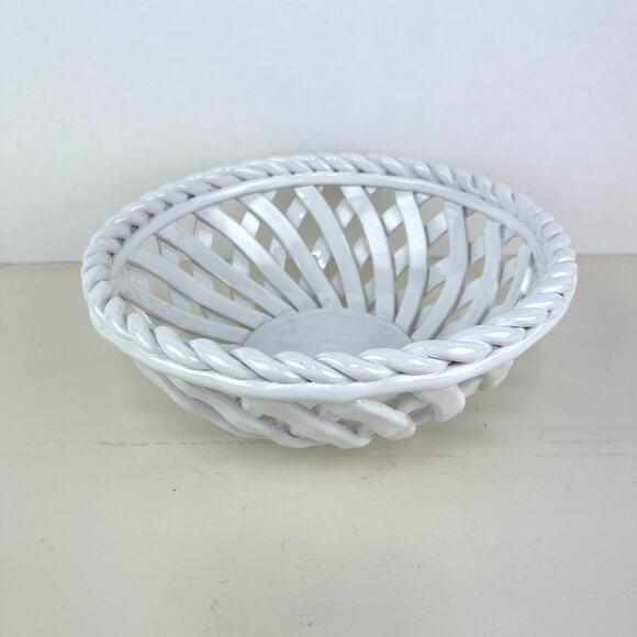 Sandra Lee Ceramic Woven Lattice Bread Bowl - Picture 1 of 6
